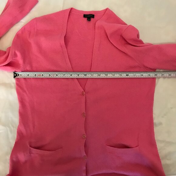 Talbots Pink Cardigan with button closure, pockets, soft - size large - Picture 9 of 10